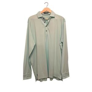Greyson Omaha Long Sleeve Polo Men Size XL Aurora Blue Golf Active Cooling NEW‎